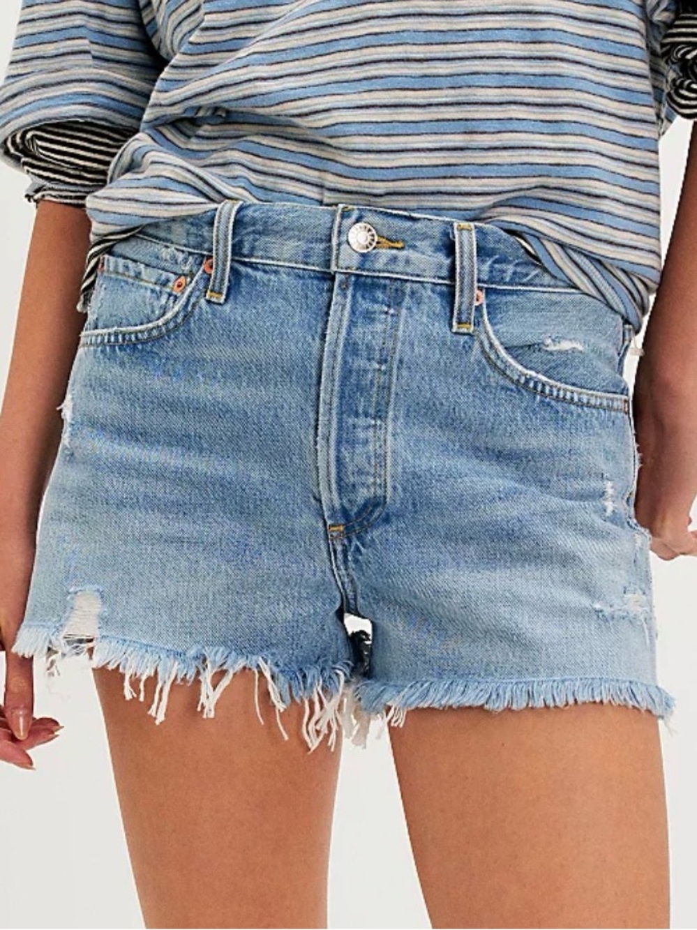 Agolde Parker Vintage Style Denim Cut Off Shorts. Size 28.